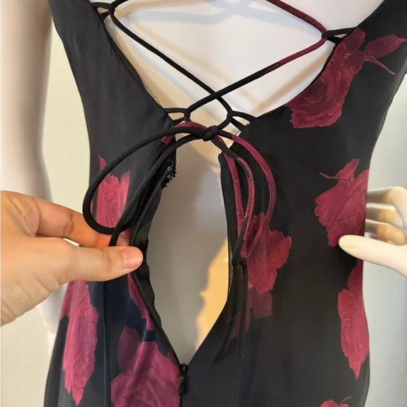 Betsy & Adam Whimsigoth Floral Cowl Neck Maxi Dress 90s VTG - Picture 5 of 7